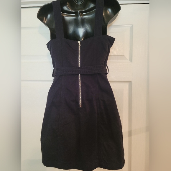 Black Denim Jumper Dress - Picture 3 of 4
